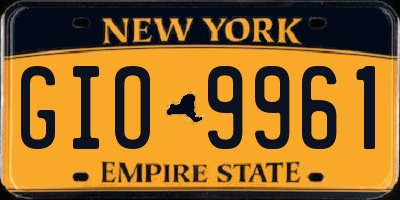 NY license plate GIO9961