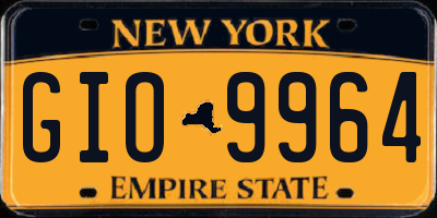NY license plate GIO9964