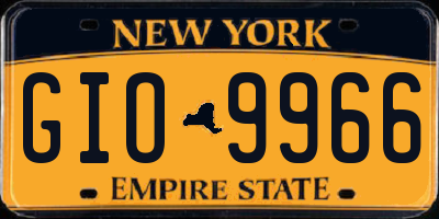 NY license plate GIO9966