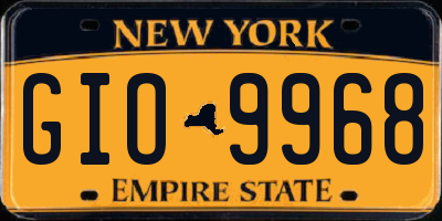 NY license plate GIO9968