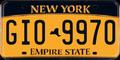 NY license plate GIO9970