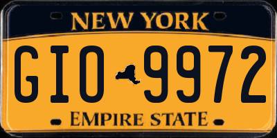 NY license plate GIO9972