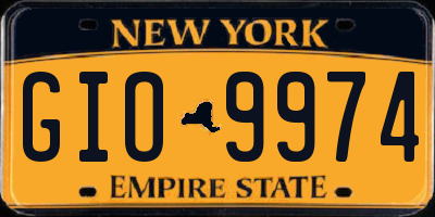 NY license plate GIO9974