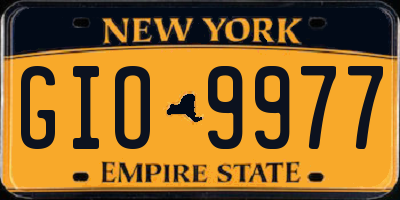 NY license plate GIO9977