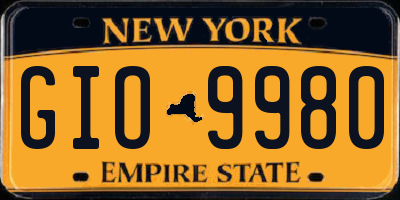 NY license plate GIO9980
