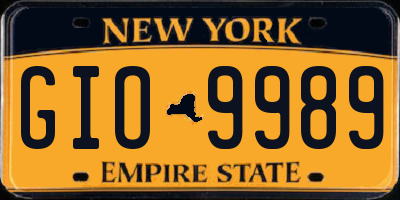 NY license plate GIO9989