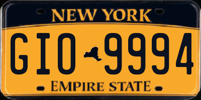 NY license plate GIO9994