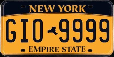 NY license plate GIO9999