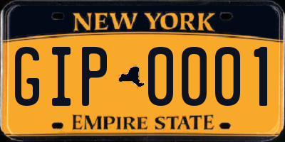 NY license plate GIP0001