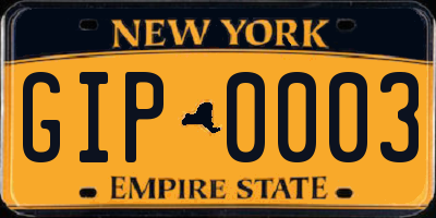 NY license plate GIP0003