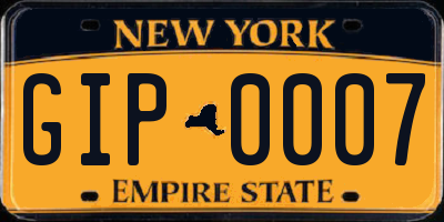 NY license plate GIP0007