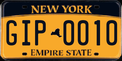 NY license plate GIP0010