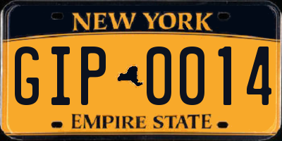NY license plate GIP0014