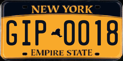 NY license plate GIP0018