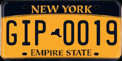NY license plate GIP0019