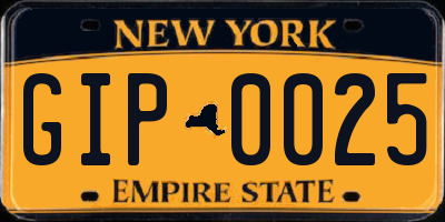 NY license plate GIP0025