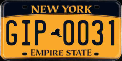 NY license plate GIP0031