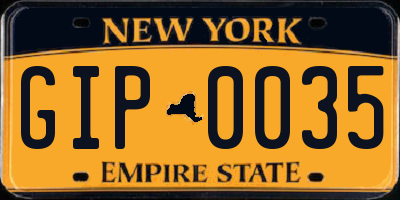 NY license plate GIP0035