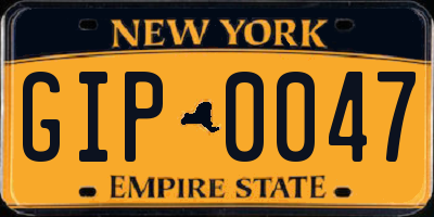 NY license plate GIP0047