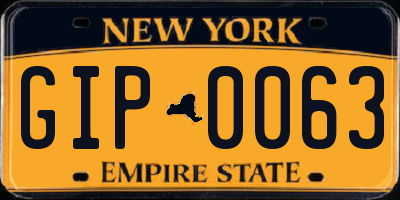 NY license plate GIP0063