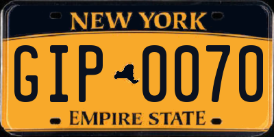 NY license plate GIP0070