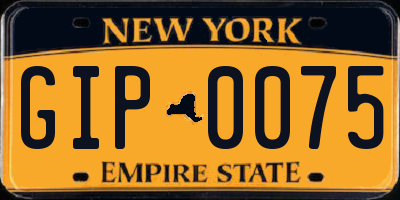 NY license plate GIP0075