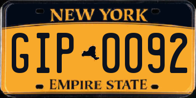 NY license plate GIP0092