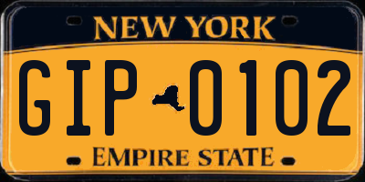 NY license plate GIP0102