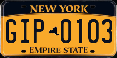 NY license plate GIP0103