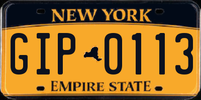 NY license plate GIP0113