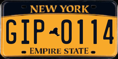NY license plate GIP0114