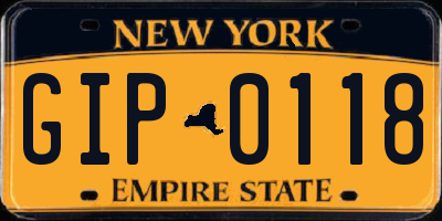 NY license plate GIP0118