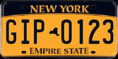 NY license plate GIP0123