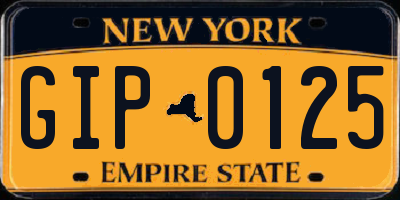 NY license plate GIP0125