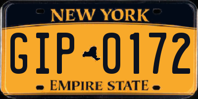NY license plate GIP0172