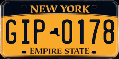 NY license plate GIP0178