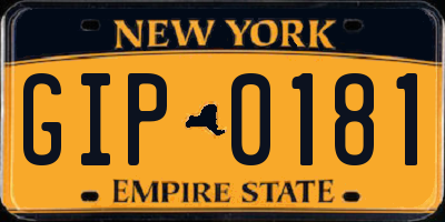 NY license plate GIP0181