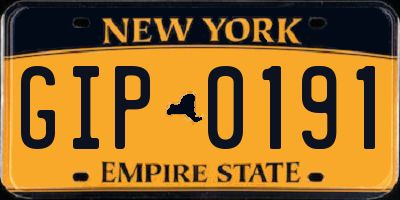 NY license plate GIP0191