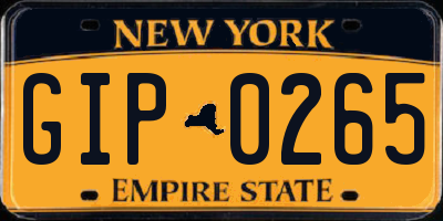 NY license plate GIP0265