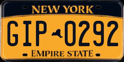 NY license plate GIP0292