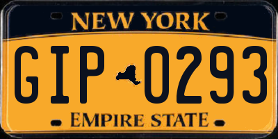 NY license plate GIP0293