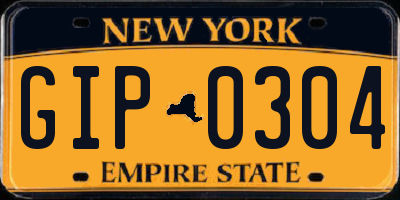 NY license plate GIP0304