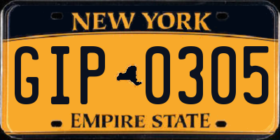 NY license plate GIP0305
