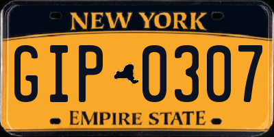 NY license plate GIP0307