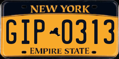 NY license plate GIP0313