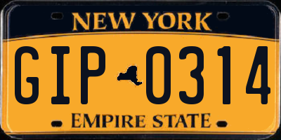 NY license plate GIP0314
