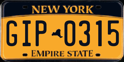 NY license plate GIP0315