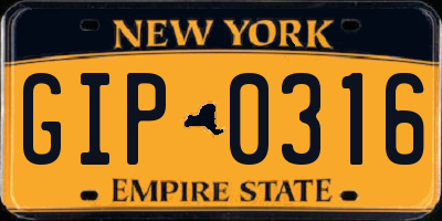 NY license plate GIP0316