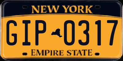 NY license plate GIP0317