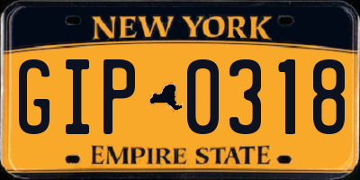 NY license plate GIP0318